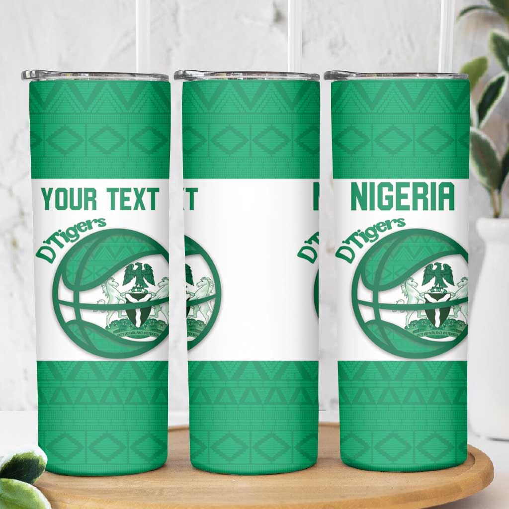 Afro Basketball Custom Nigeria Skinny Tumbler Come On Tigers - African Pride