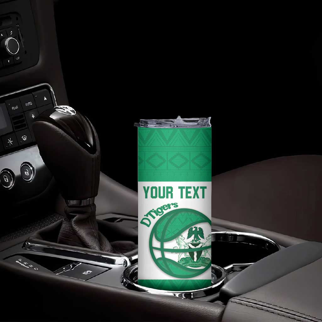 Afro Basketball Custom Nigeria Skinny Tumbler Come On Tigers - African Pride