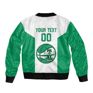 Afro Basketball Custom Nigeria Sleeve Zip Bomber Jacket Come On Tigers - African Pride