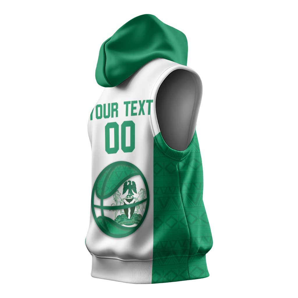 Afro Basketball Custom Nigeria Sleeveless Hoodie Come On Tigers - African Pride