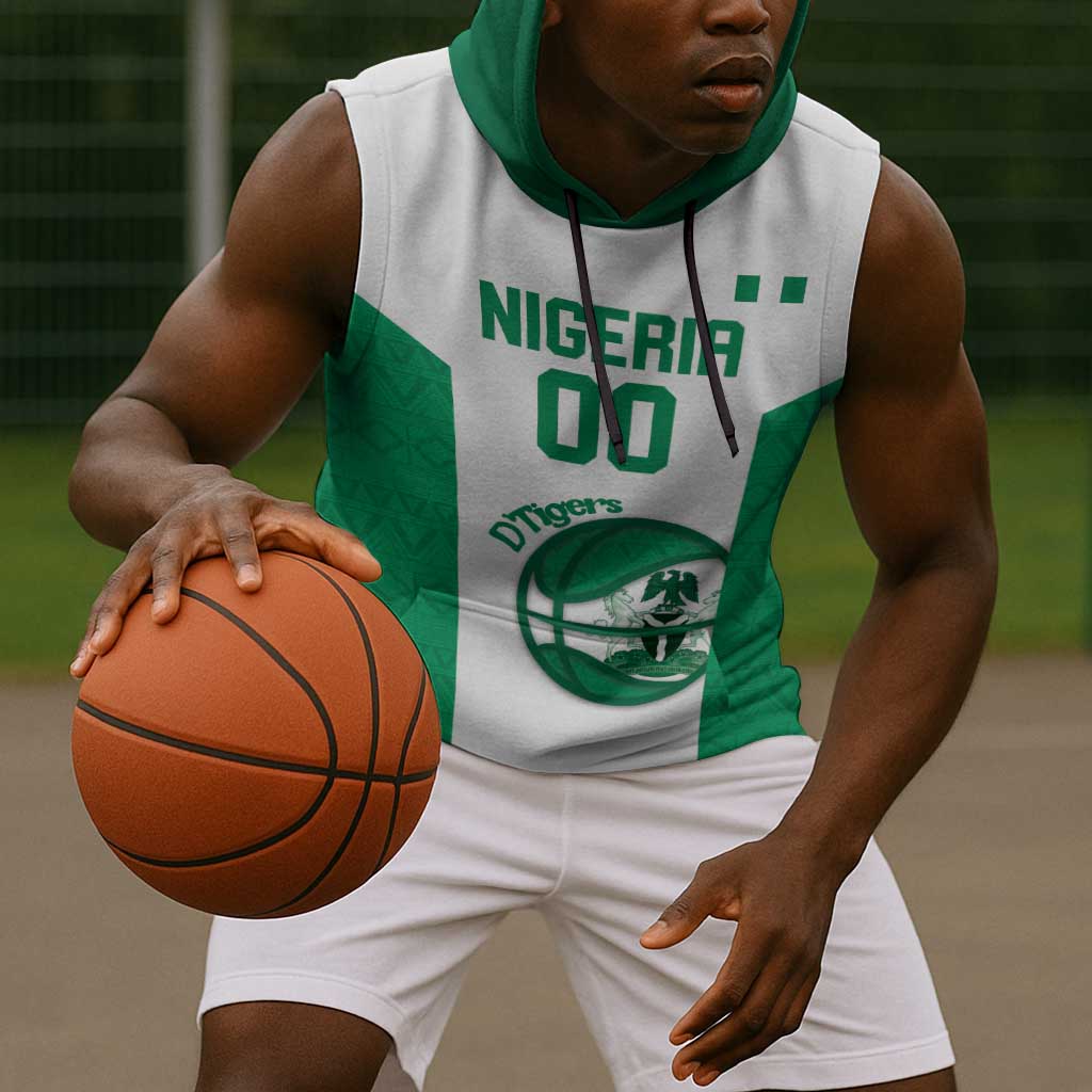 Afro Basketball Custom Nigeria Sleeveless Hoodie Come On Tigers - African Pride
