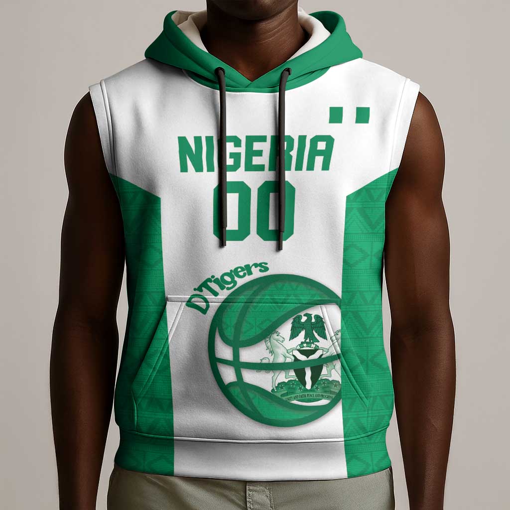 Afro Basketball Custom Nigeria Sleeveless Hoodie Come On Tigers - African Pride