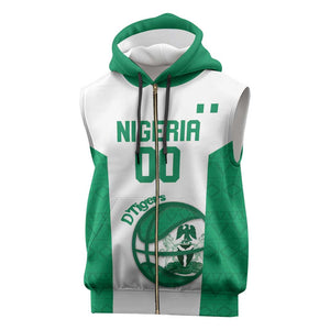 Afro Basketball Custom Nigeria Sleeveless Zip Hoodie Come On Tigers - African Pride