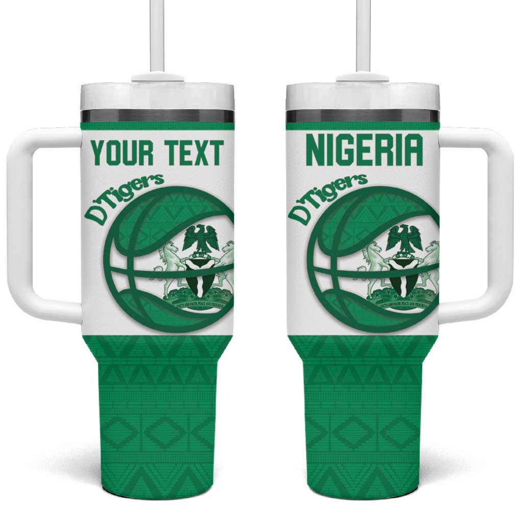 Afro Basketball Custom Nigeria Tumbler With Handle Come On Tigers - African Pride