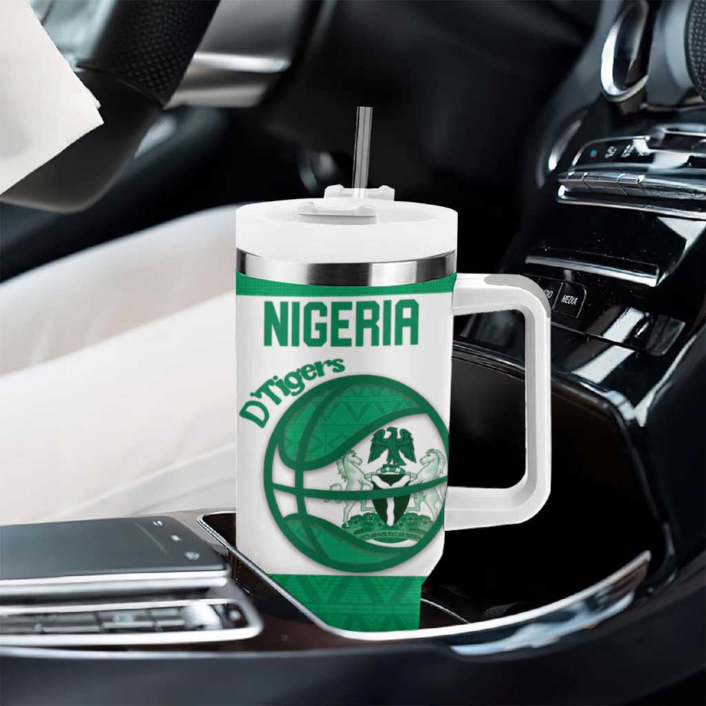 Afro Basketball Custom Nigeria Tumbler With Handle Come On Tigers - African Pride