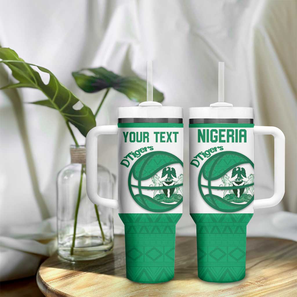 Afro Basketball Custom Nigeria Tumbler With Handle Come On Tigers - African Pride