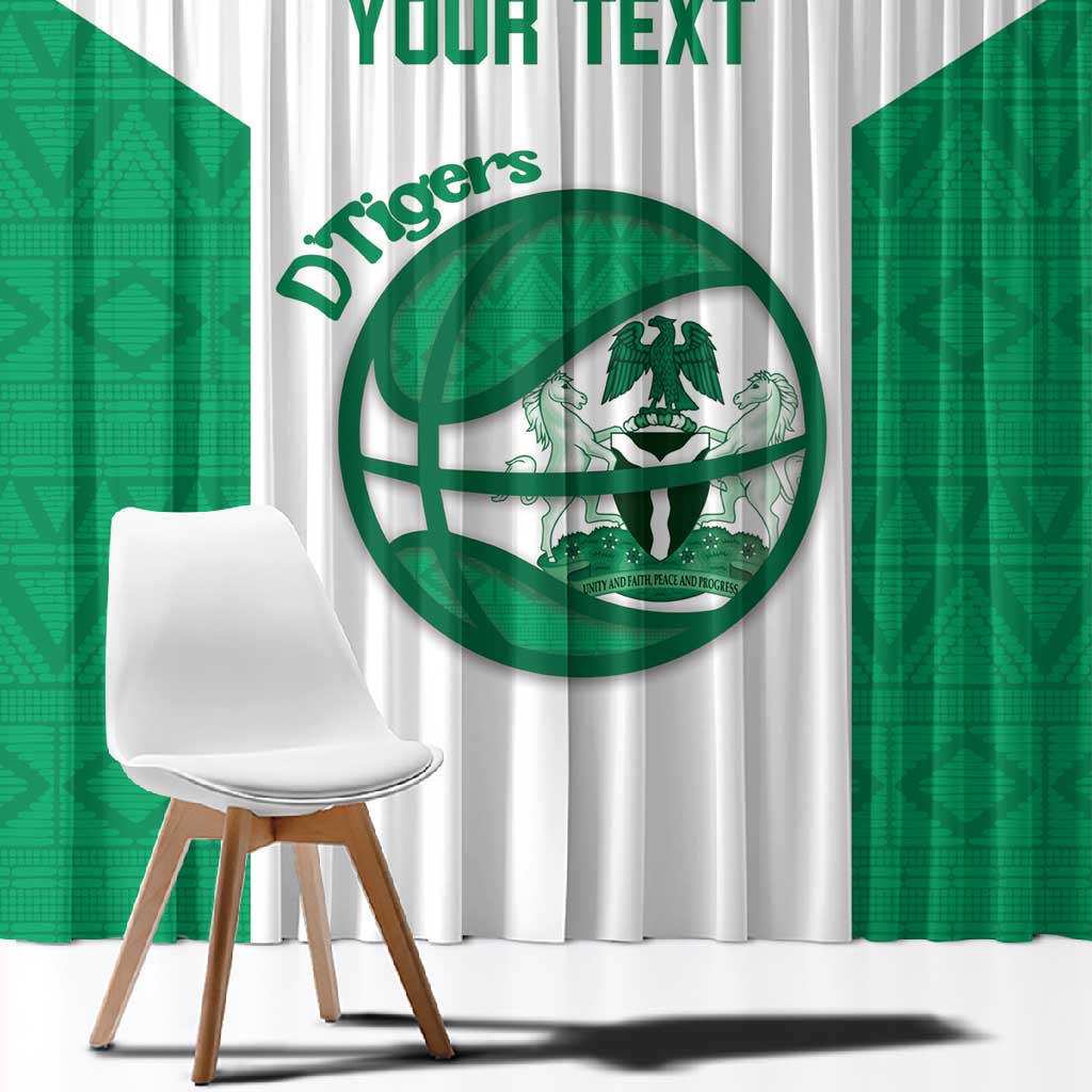 Afro Basketball Custom Nigeria Window Curtain Come On Tigers - African Pride