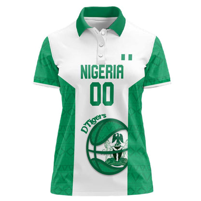 Afro Basketball Custom Nigeria Women Polo Shirt Come On Tigers - African Pride