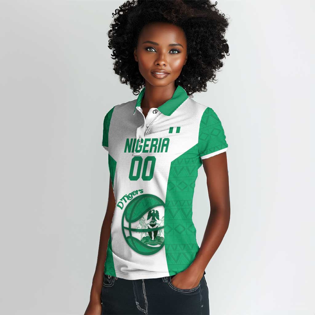 Afro Basketball Custom Nigeria Women Polo Shirt Come On Tigers - African Pride