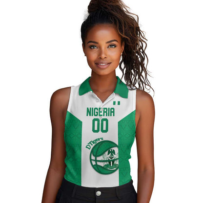 Afro Basketball Custom Nigeria Women Sleeveless Polo Shirt Come On Tigers - African Pride
