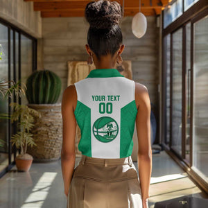 Afro Basketball Custom Nigeria Women Sleeveless Polo Shirt Come On Tigers - African Pride