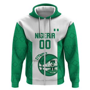 Afro Basketball Custom Nigeria Zip Hoodie Come On Tigers - African Pride