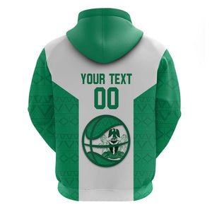Afro Basketball Custom Nigeria Zip Hoodie Come On Tigers - African Pride