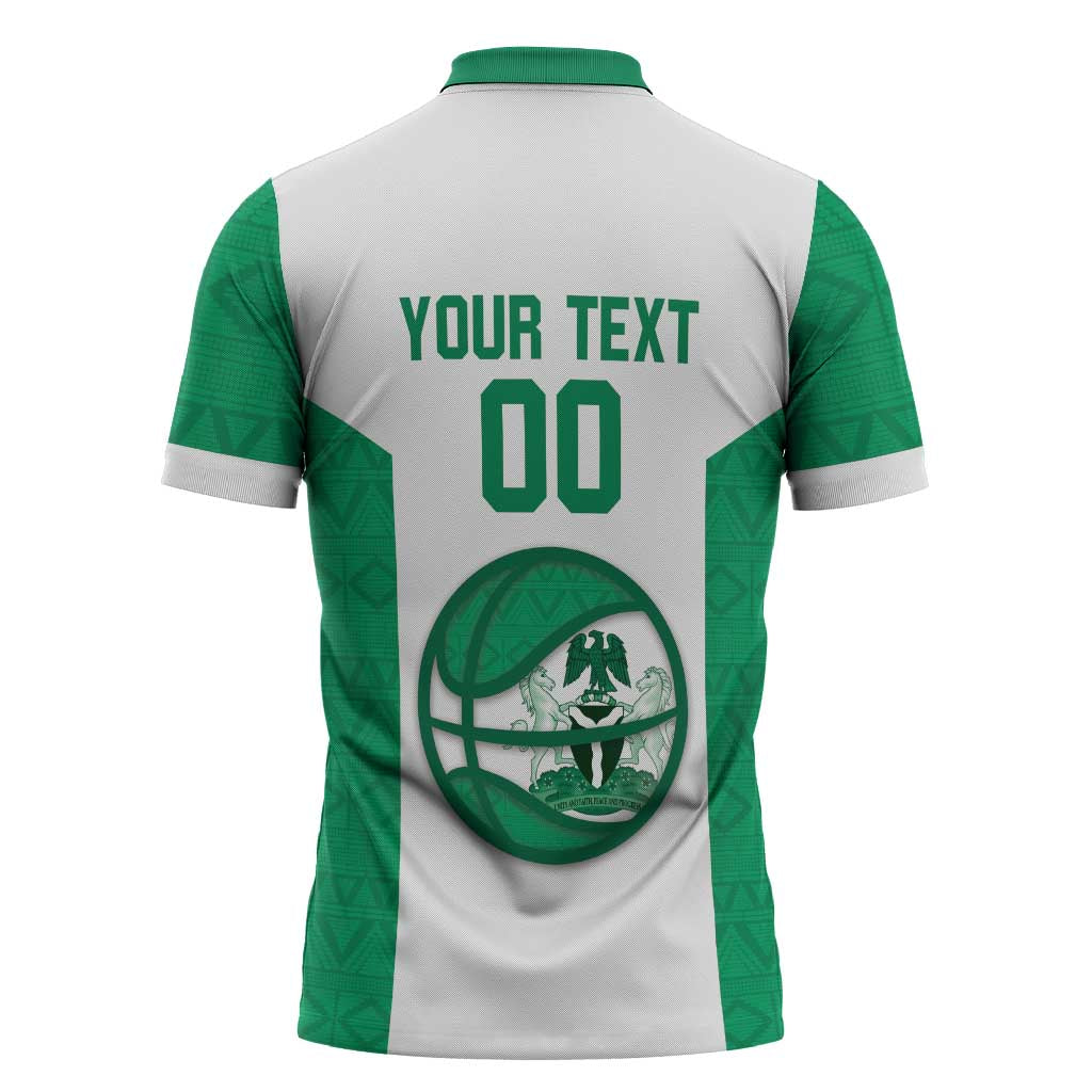 Nigeria Basketball Custom Zipper Polo Shirt Come On Tigers