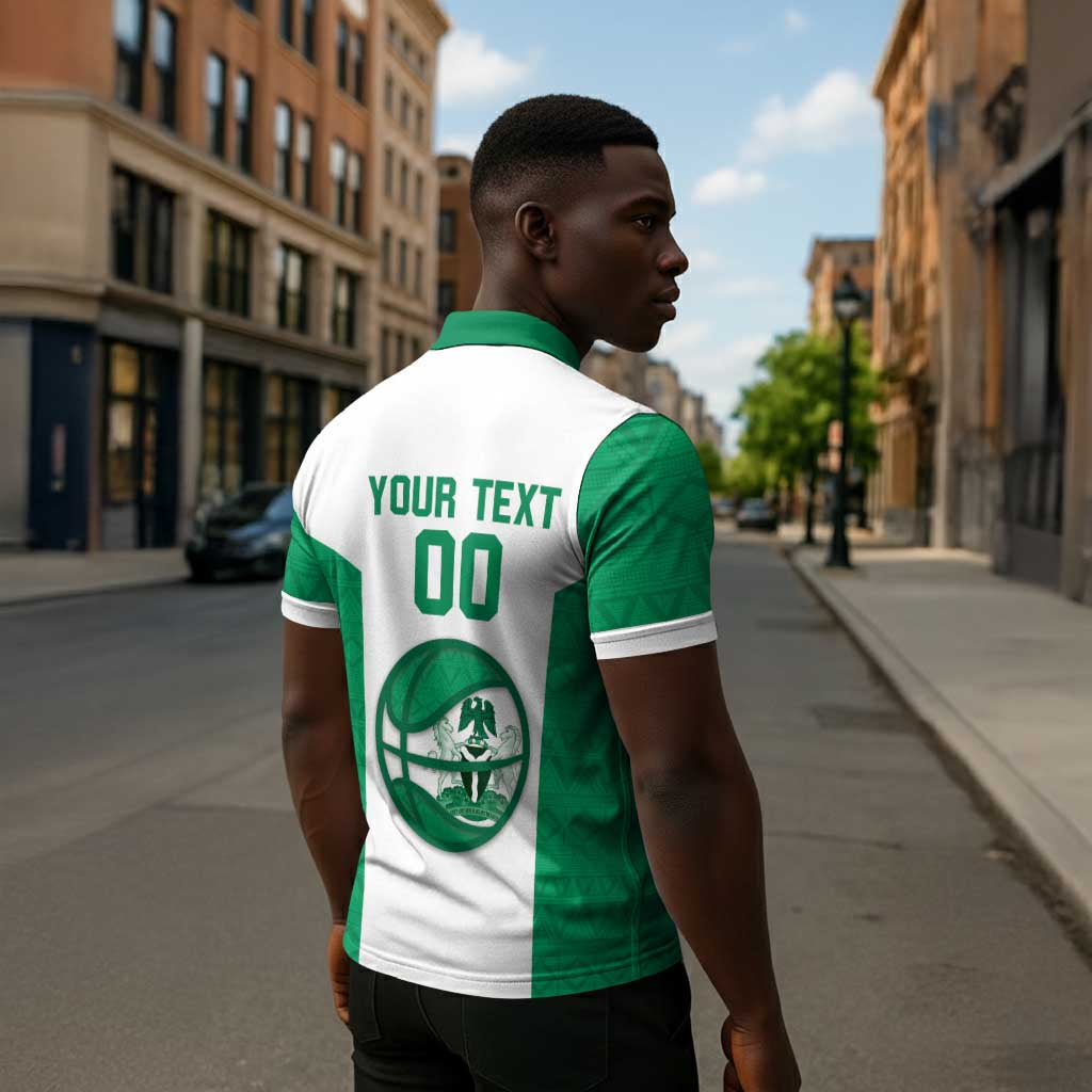 Nigeria Basketball Custom Zipper Polo Shirt Come On Tigers