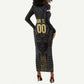Afro Basketball Custom Egypt Long Sleeve Bodycon Dress Come On Pharaohs - African Pride