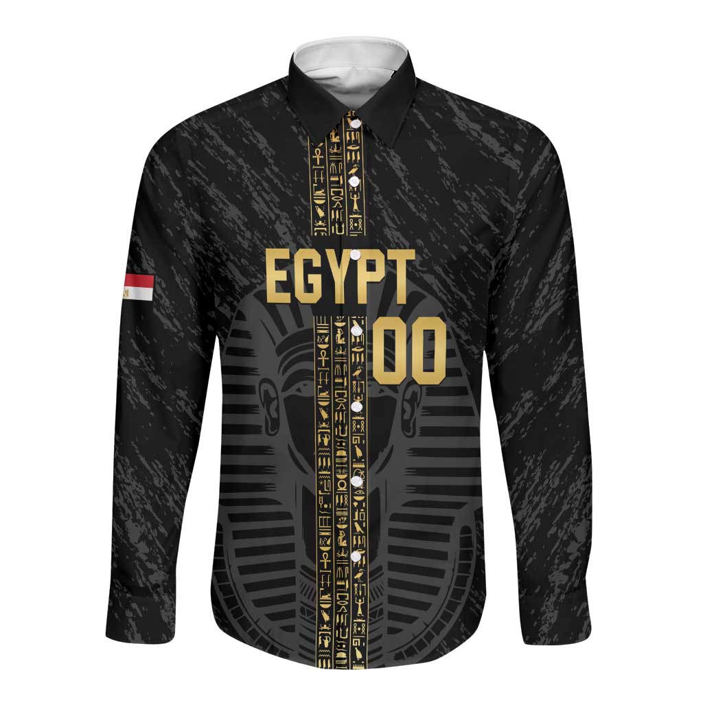 Afro Basketball Custom Egypt Long Sleeve Button Shirt Come On Pharaohs - African Pride