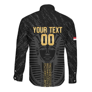 Afro Basketball Custom Egypt Long Sleeve Button Shirt Come On Pharaohs - African Pride