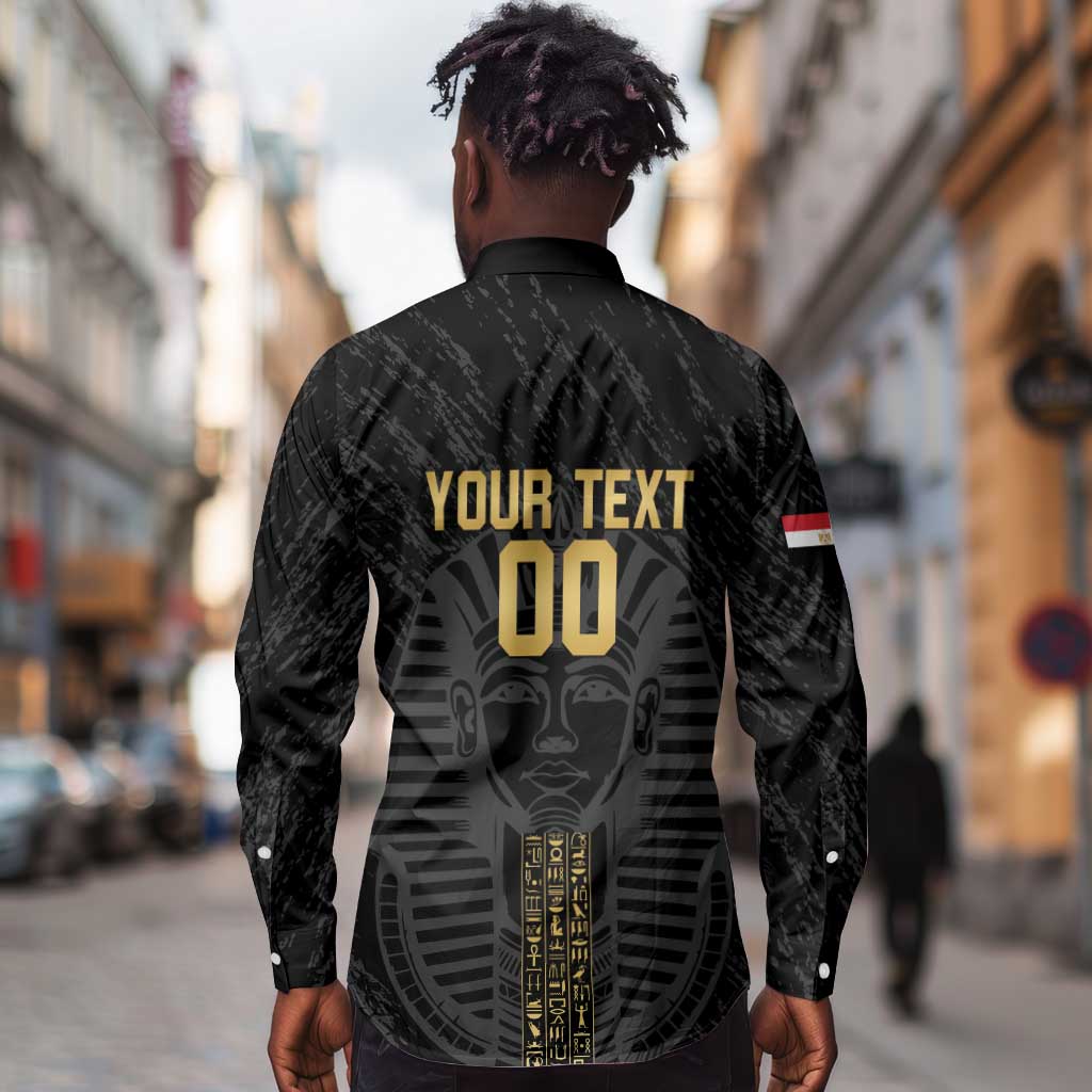 Afro Basketball Custom Egypt Long Sleeve Button Shirt Come On Pharaohs - African Pride