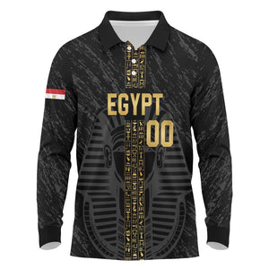 Afro Basketball Custom Egypt Long Sleeve Polo Shirt Come On Pharaohs - African Pride