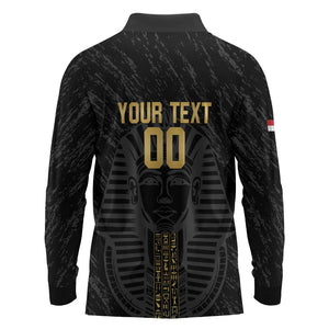Afro Basketball Custom Egypt Long Sleeve Polo Shirt Come On Pharaohs - African Pride