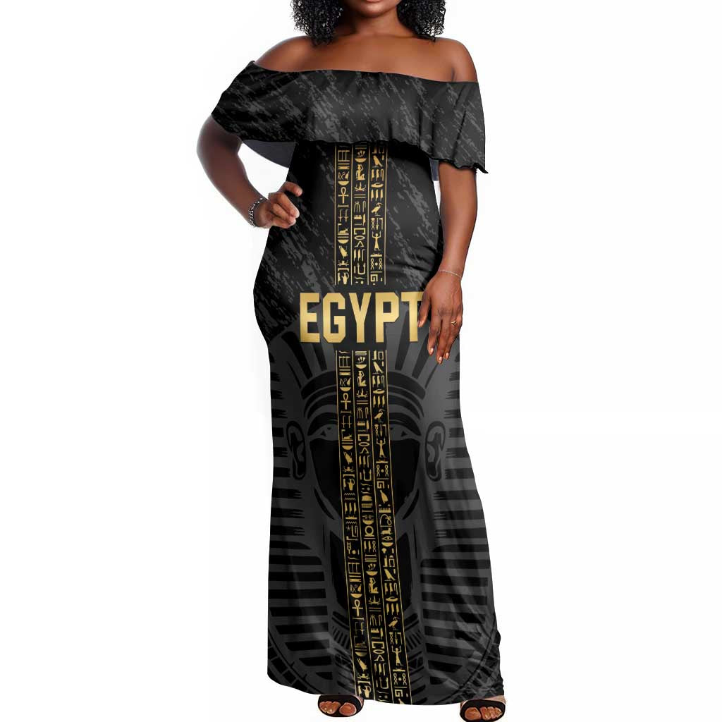Afro Basketball Custom Egypt Off Shoulder Maxi Dress Come On Pharaohs - African Pride