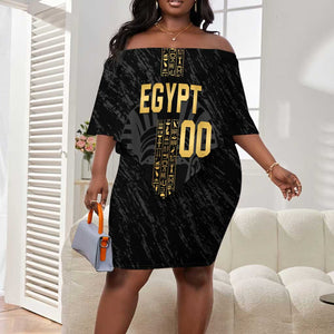 Afro Basketball Custom Egypt Off Shoulder Short Dress Come On Pharaohs - African Pride