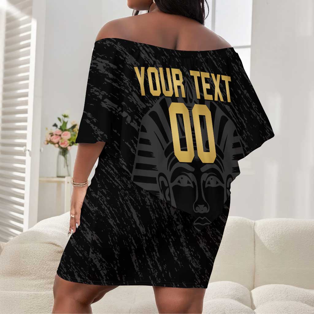 Afro Basketball Custom Egypt Off Shoulder Short Dress Come On Pharaohs - African Pride