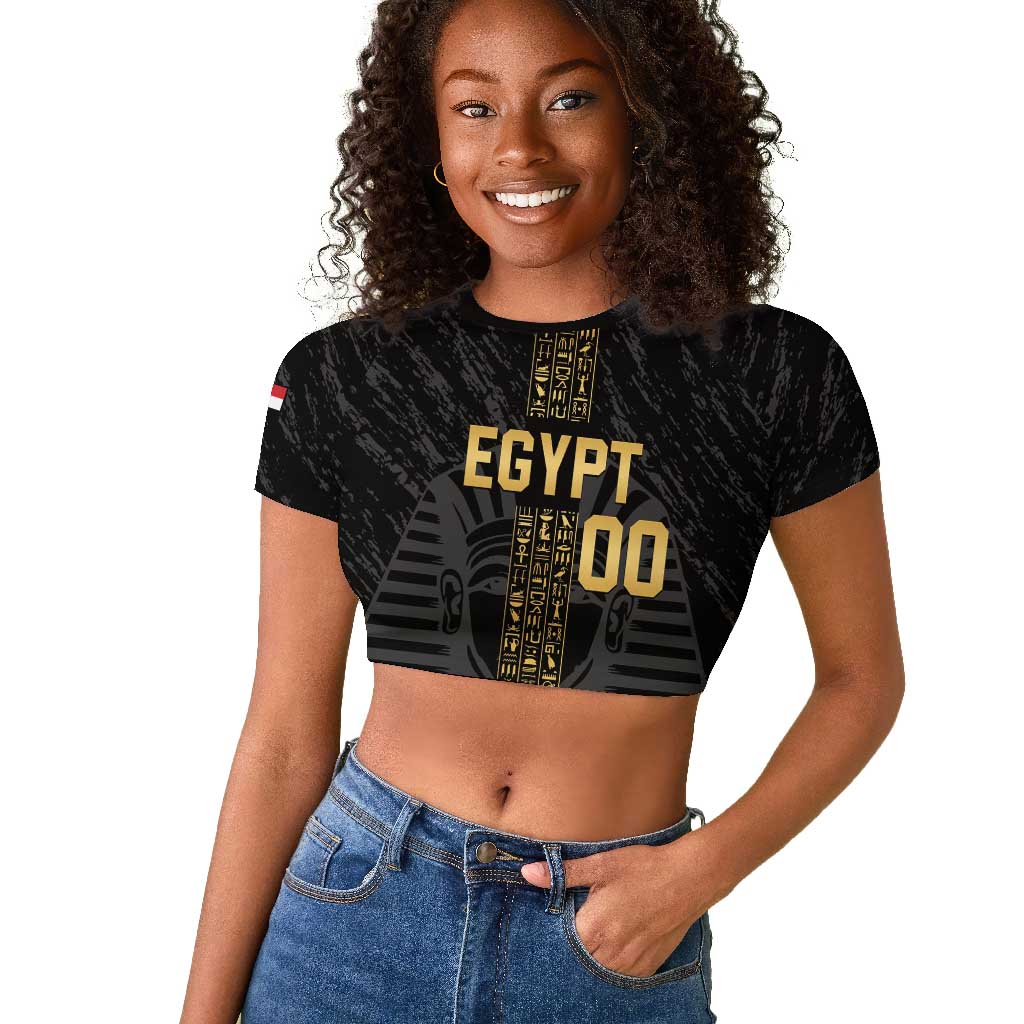 Afro Basketball Custom Egypt Raglan Cropped T shirt Come On Pharaohs - African Pride