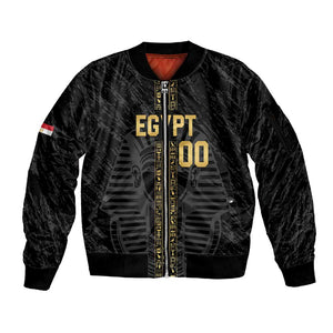 Afro Basketball Custom Egypt Sleeve Zip Bomber Jacket Come On Pharaohs - African Pride