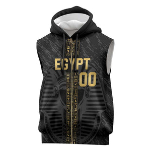 Afro Basketball Custom Egypt Sleeveless Zip Hoodie Come On Pharaohs - African Pride