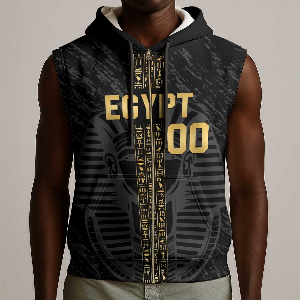Afro Basketball Custom Egypt Sleeveless Zip Hoodie Come On Pharaohs - African Pride