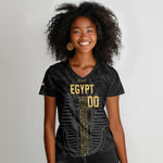 Afro Basketball Custom Egypt Women V-Neck T-Shirt Come On Pharaohs - African Pride