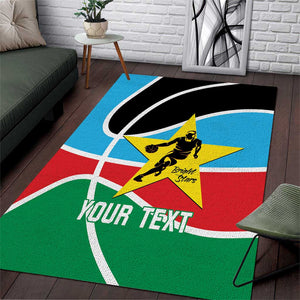 Afro Basketball Custom South Sudan Area Rug Come On Bright Stars - African Pride