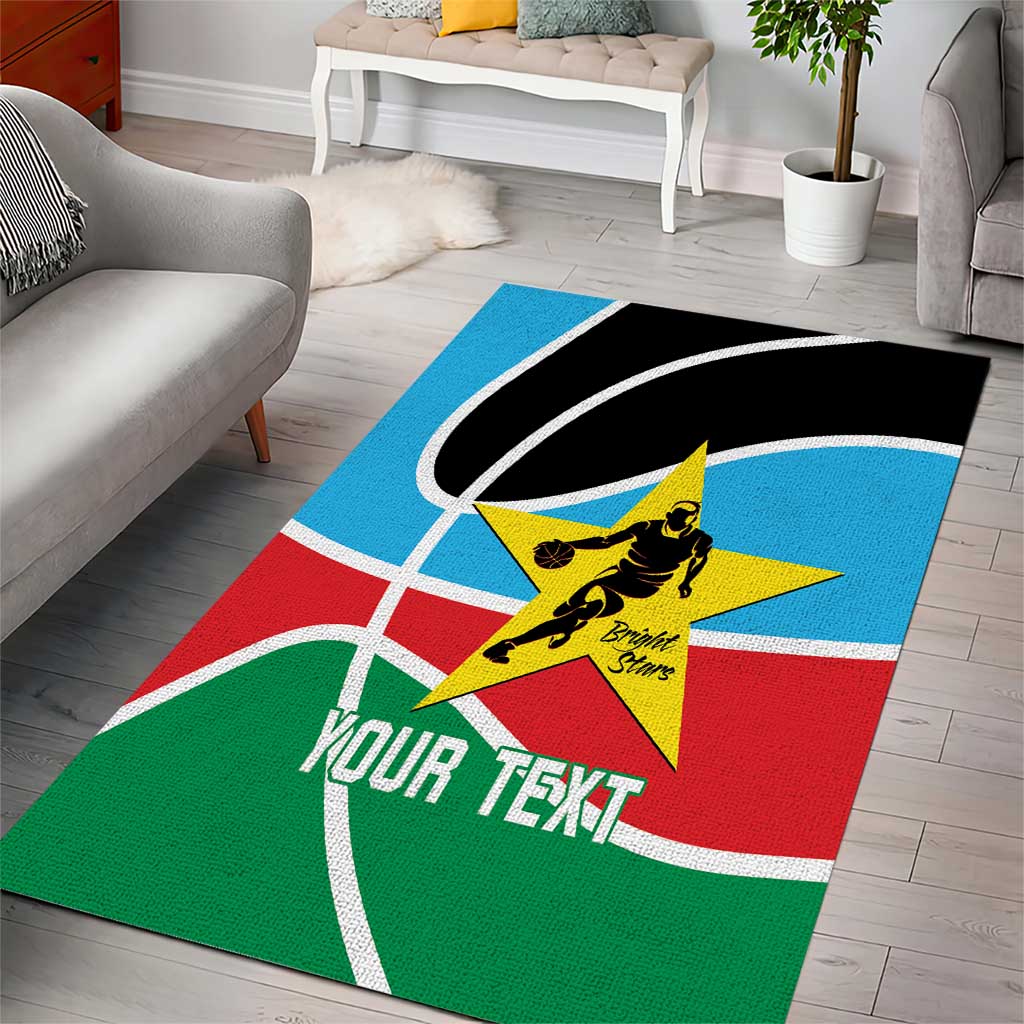 Afro Basketball Custom South Sudan Area Rug Come On Bright Stars - African Pride