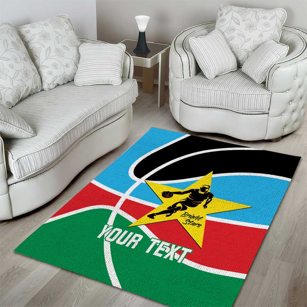 Afro Basketball Custom South Sudan Area Rug Come On Bright Stars - African Pride