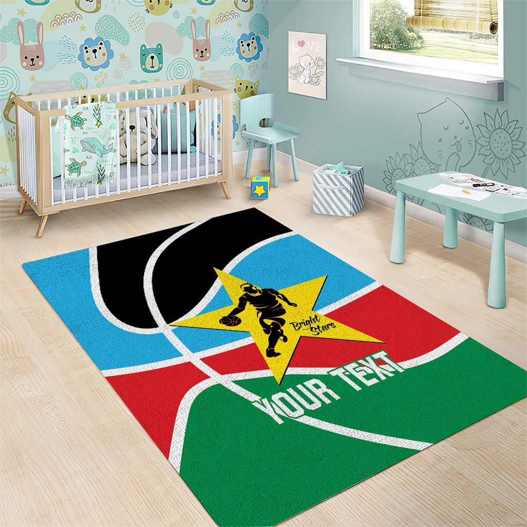 Afro Basketball Custom South Sudan Area Rug Come On Bright Stars - African Pride