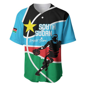 Afro Basketball Custom South Sudan Baseball Jersey Come On Bright Stars - African Pride