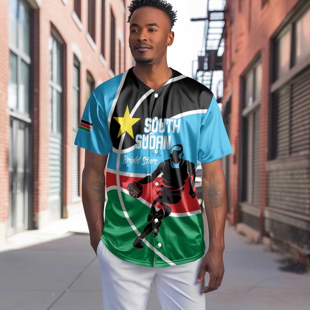 Afro Basketball Custom South Sudan Baseball Jersey Come On Bright Stars - African Pride