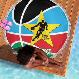 Afro Basketball Custom South Sudan Beach Blanket Come On Bright Stars - African Pride