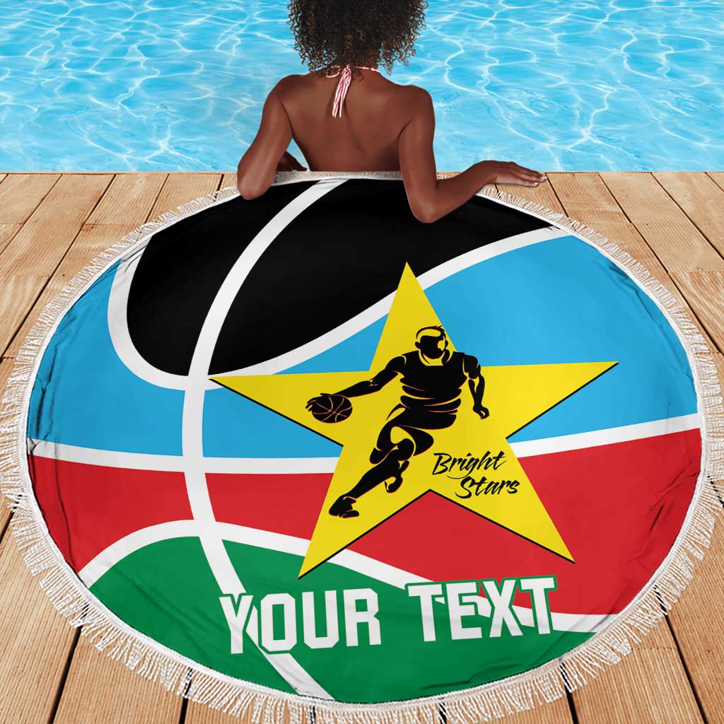 Afro Basketball Custom South Sudan Beach Blanket Come On Bright Stars - African Pride