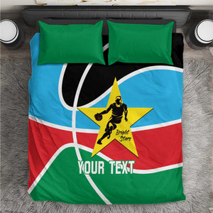 Afro Basketball Custom South Sudan Bedding Set Come On Bright Stars - African Pride