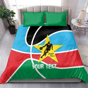 Afro Basketball Custom South Sudan Bedding Set Come On Bright Stars - African Pride