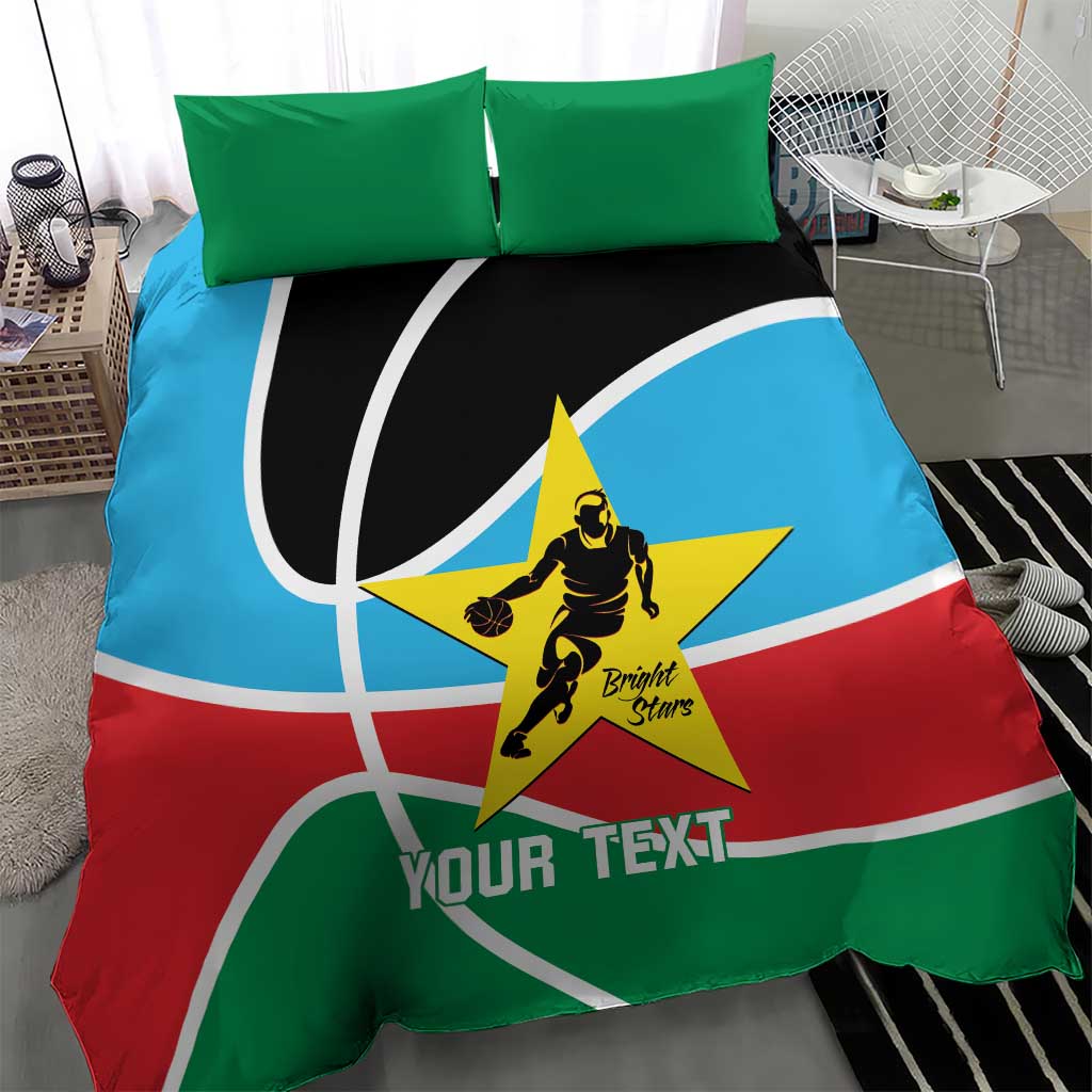 Afro Basketball Custom South Sudan Bedding Set Come On Bright Stars - African Pride
