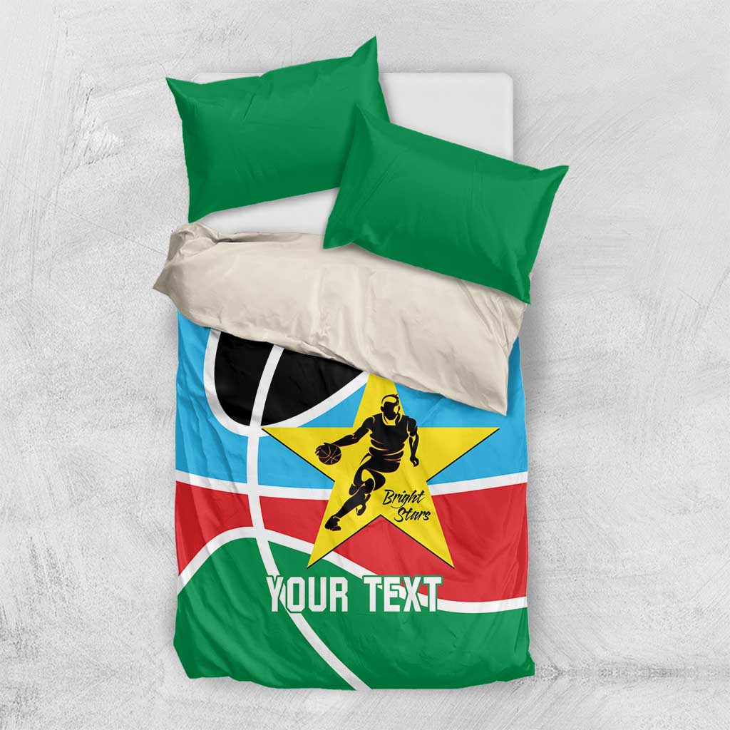 Afro Basketball Custom South Sudan Bedding Set Come On Bright Stars - African Pride