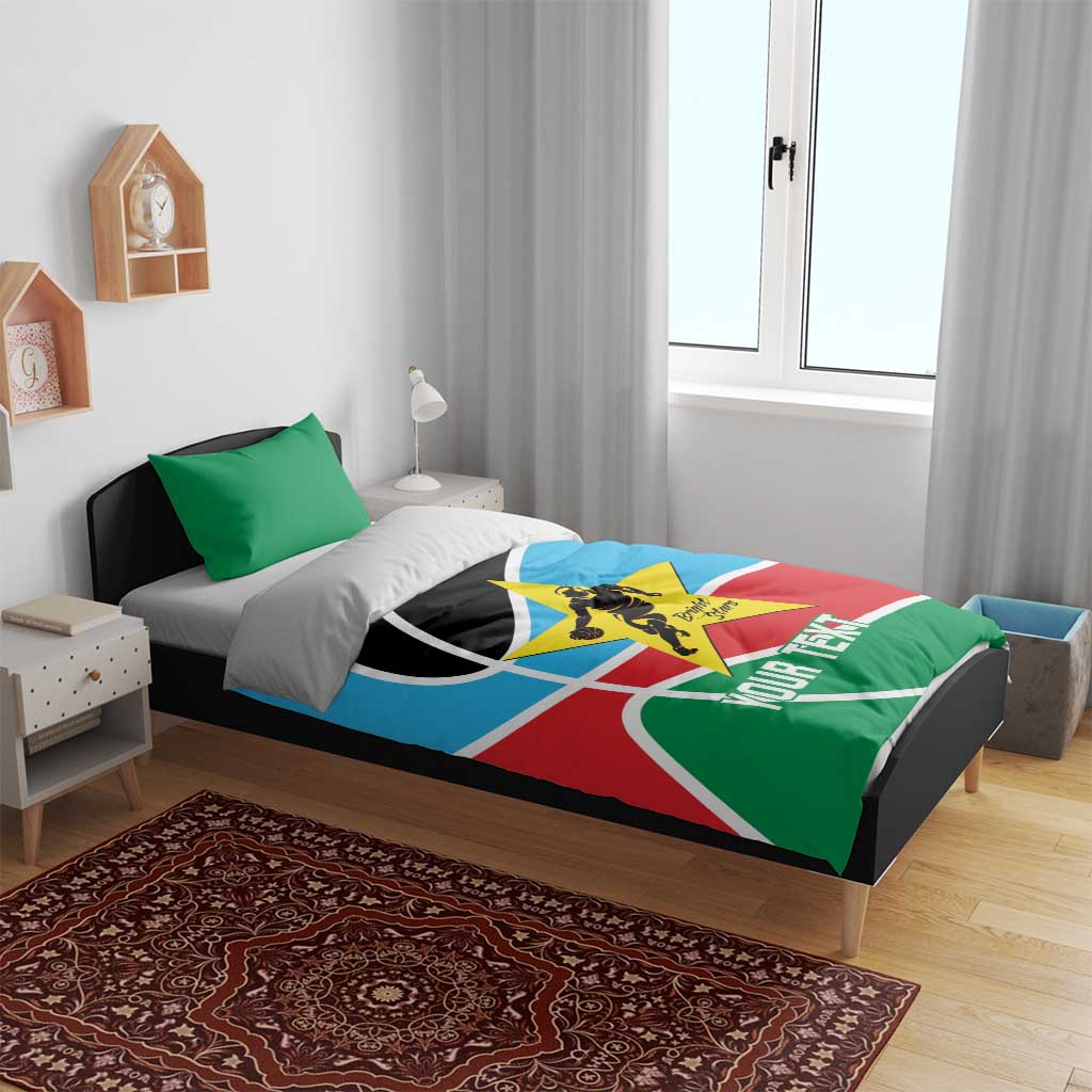 Afro Basketball Custom South Sudan Bedding Set Come On Bright Stars - African Pride