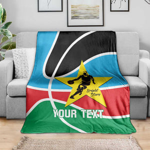 Afro Basketball Custom South Sudan Blanket Come On Bright Stars - African Pride