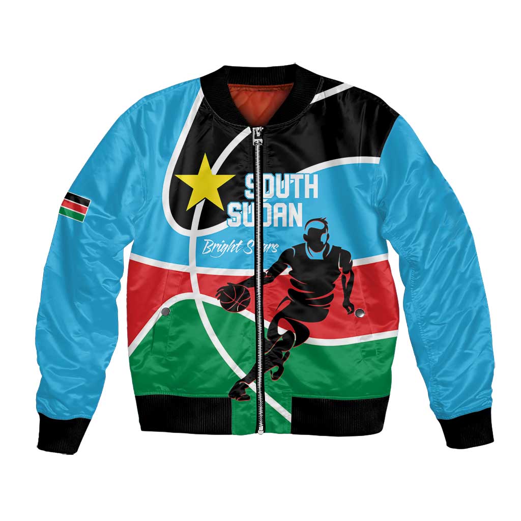 Afro Basketball Custom South Sudan Bomber Jacket Come On Bright Stars - African Pride