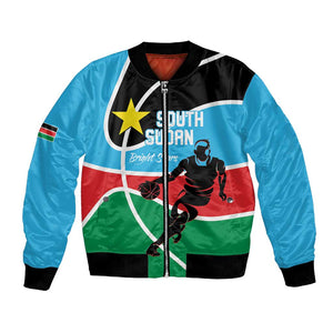 Afro Basketball Custom South Sudan Bomber Jacket Come On Bright Stars - African Pride