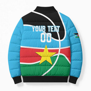 South Sudan Basketball Custom Bomber Puffer Jacket Come On Bright Stars